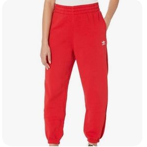 Adidas Fleece Red Joggers